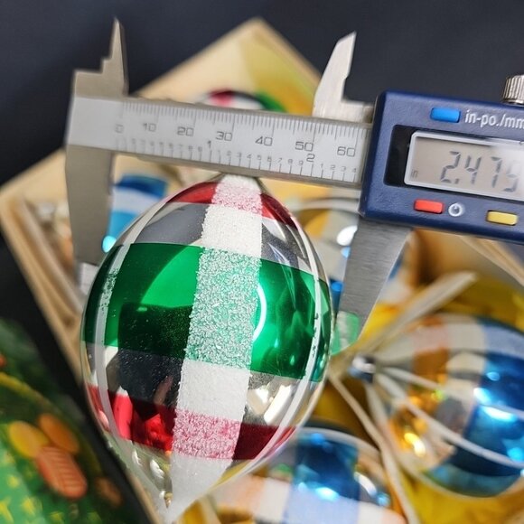 Large East Germany Christmas Ornament 6pc Baubles Oblong Mercury Glass 4" X 2.5" - Picture 11 of 16